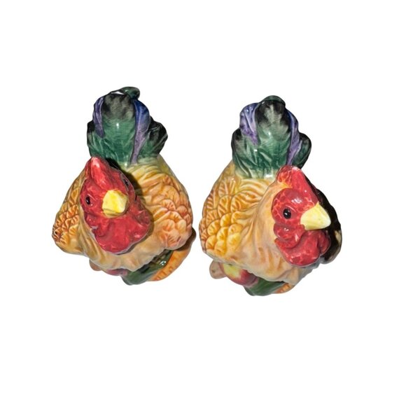 Vintage Ceramic Rooster Figurine Set - Picture 3 of 6